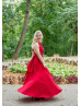 Red Jersey Fabulous Long Bridesmaid Dress